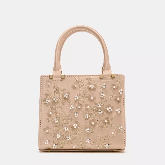 Zara Handbags - ZARA EMBROIDERED BEADED STRUCTURED HANDBAG BRIDAL
